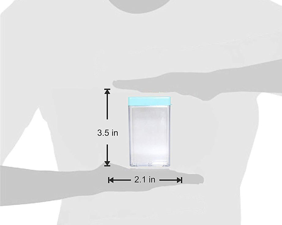 Multicoloured plastic spice jars displayed together