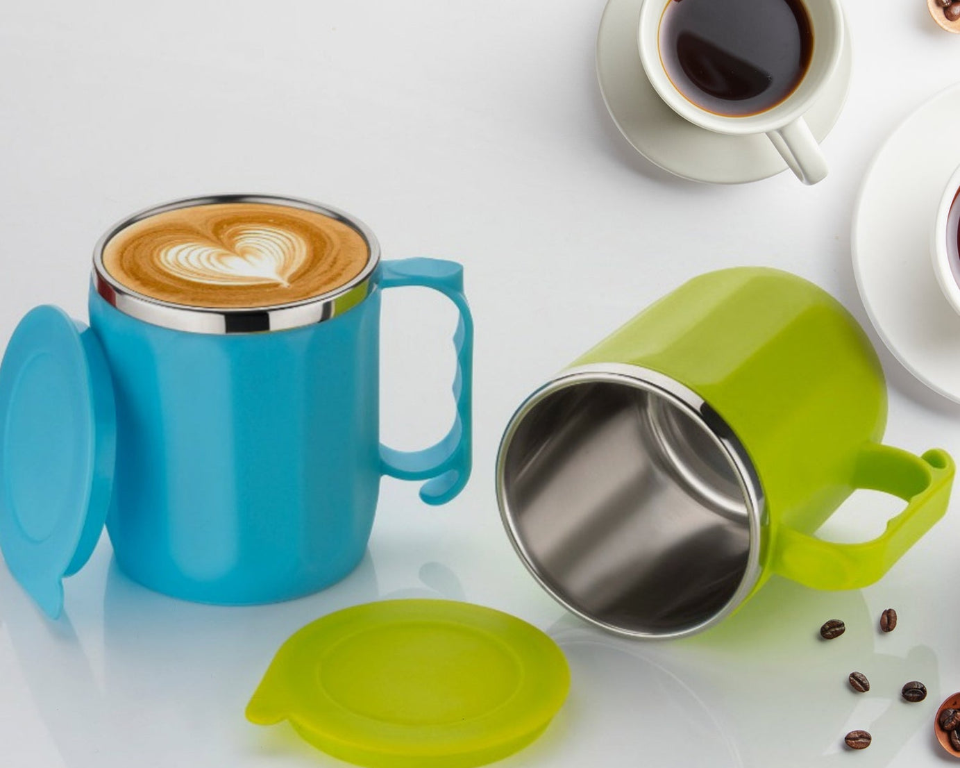 250ML Stainless Steel Mug: Insulated, Leakproof Lid, Hot/Cold Drinks (Mix Color)