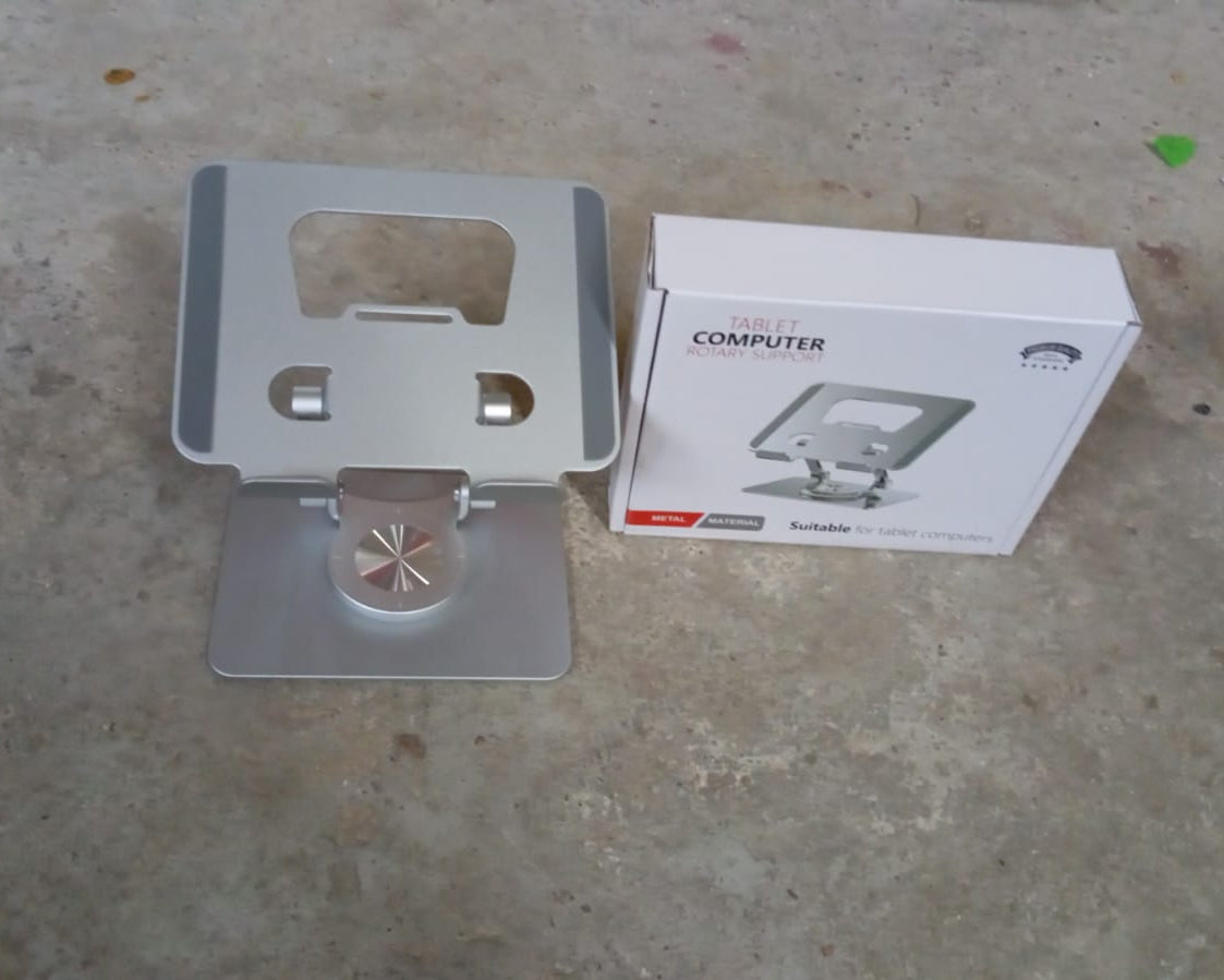 Aluminum Alloy 360°Rotating Bracket, Adjustable Tablet Stand, Portable Foldable Ergonomic Tablet Support