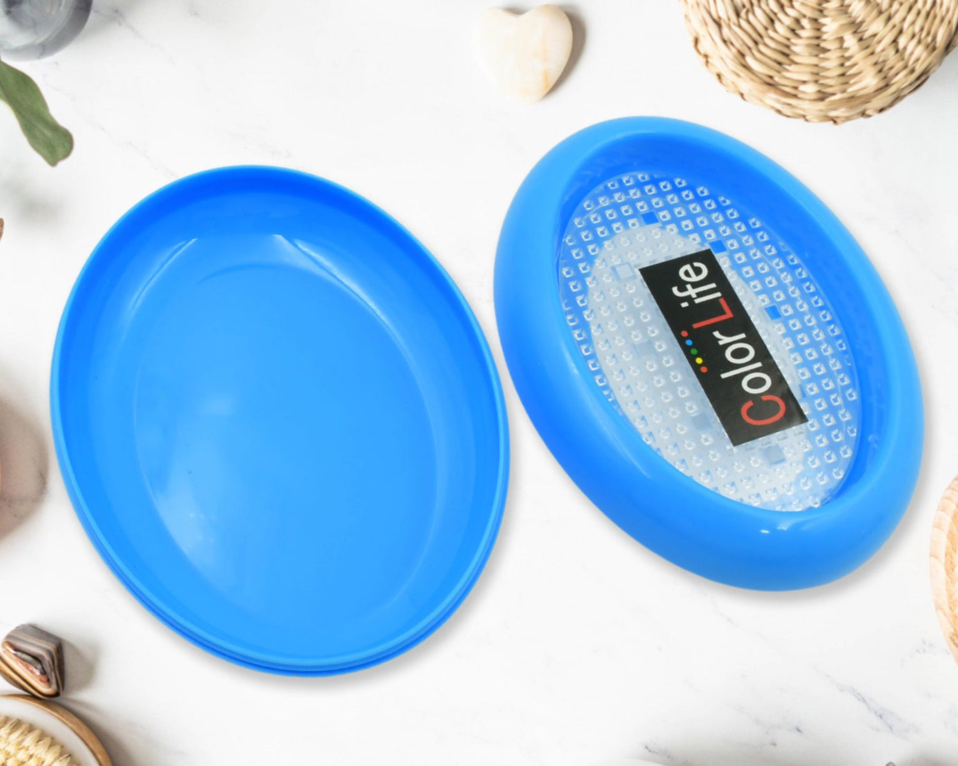 Bathroom Accessories Plastic Soap Case / Soap Dish / Soap Stand, Plastic Soap Case Soap Holder Soap Dish For Bathroom Kitchen Sink (Oval / Heart Shape Soap case / 1 pc )
