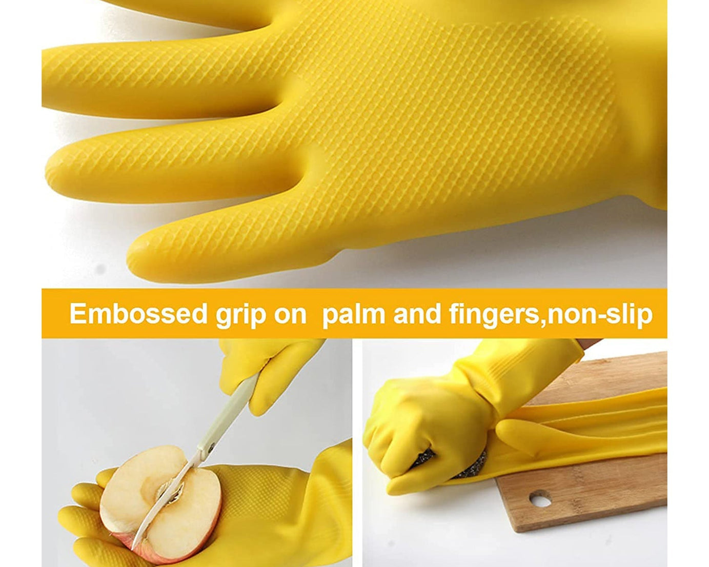 Yellow gloves suitable for cleaning and gardening