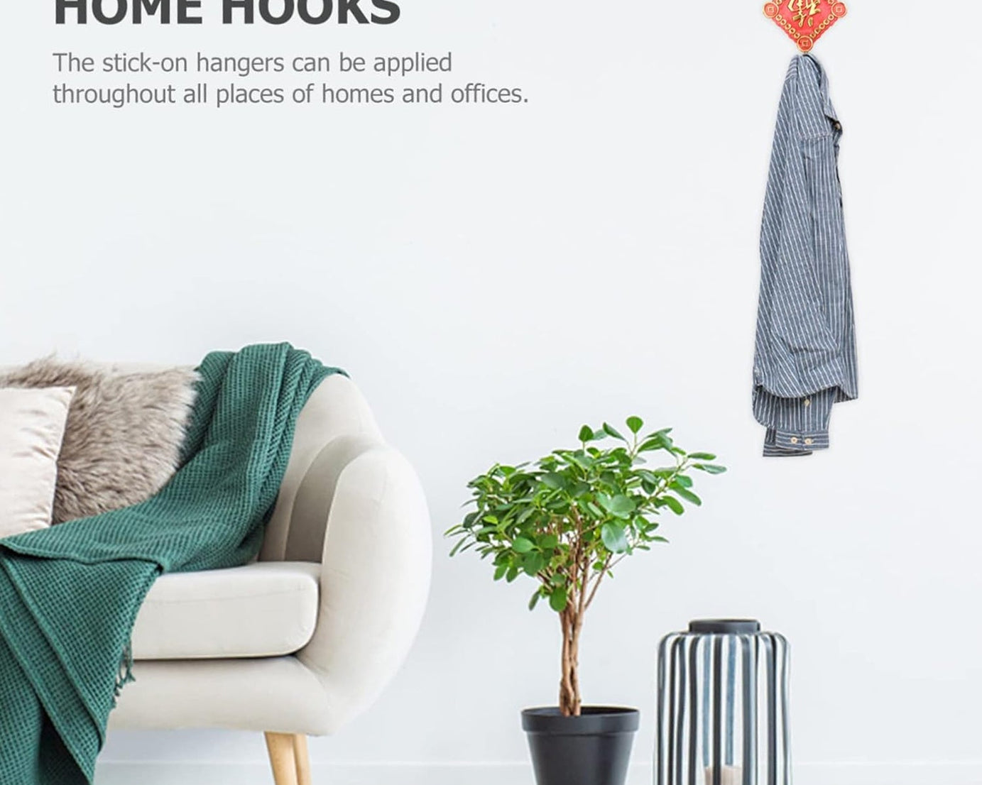 Multipurpose Self-Adhesive Hooks (Heavy Duty): Bathroom, Kitchen, Office