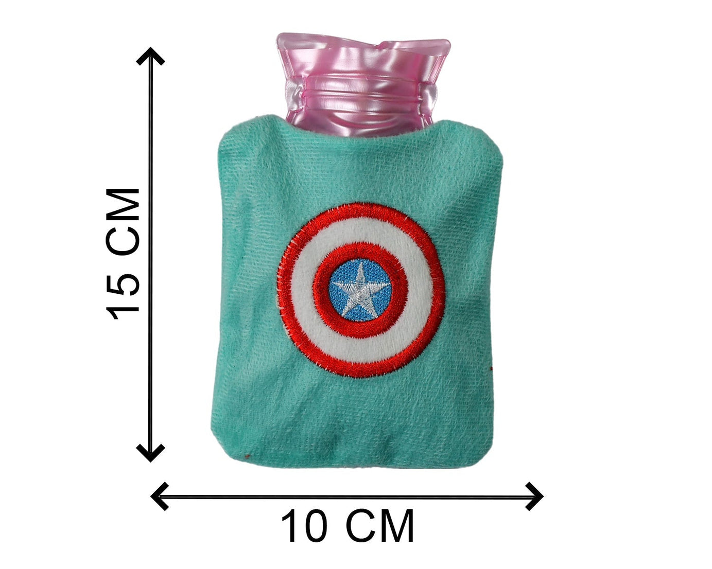 6517 Captain America's Shield small Hot Water Bag with Cover for Pain Relief, Neck, Shoulder Pain and Hand, Feet Warmer, Menstrual Cramps.