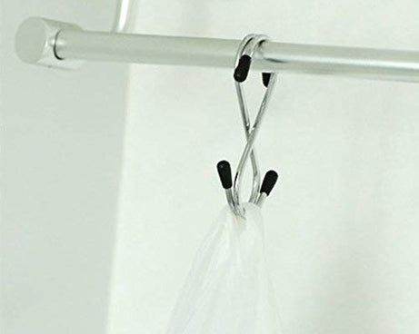 Set of five heavy-duty stainless steel S-shaped hooks for versatile use.