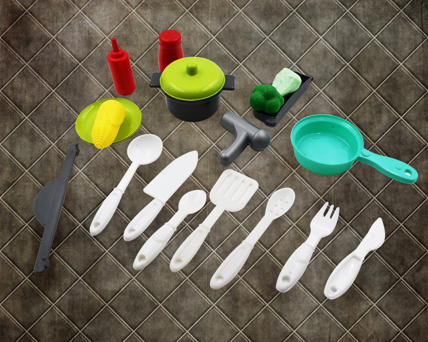 Cooking Toy Plastic Kids Cooking School Play Set (26 Pc Set)