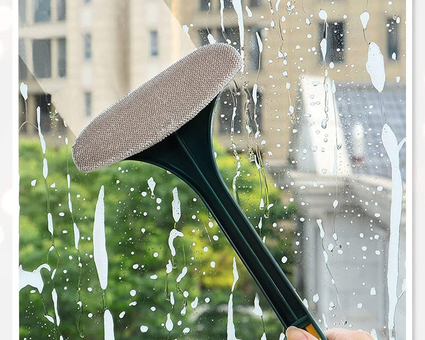 Brush 2 in 1 Mesh Cleaning Brush & Wiper with Extended Handle Window Cleaning Brush Net Cleaner,Magic Window Cleaner Brush, Window Mesh Cleaner (1 Pc)