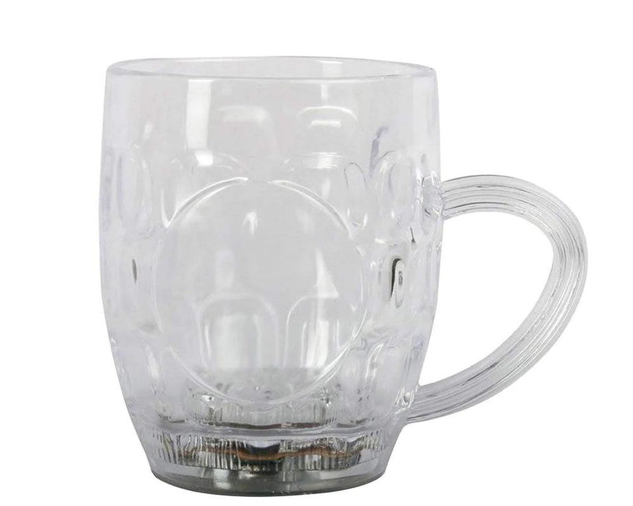 Rainbow LED glass cup with changing colors.