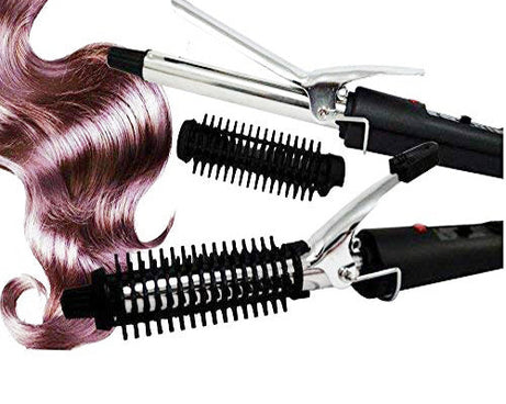 Sleek black curling iron with barrel for easy styling.