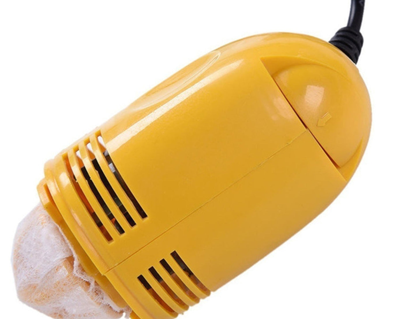 Handy mini vacuum cleaner for quick dust removal from electronic devices.