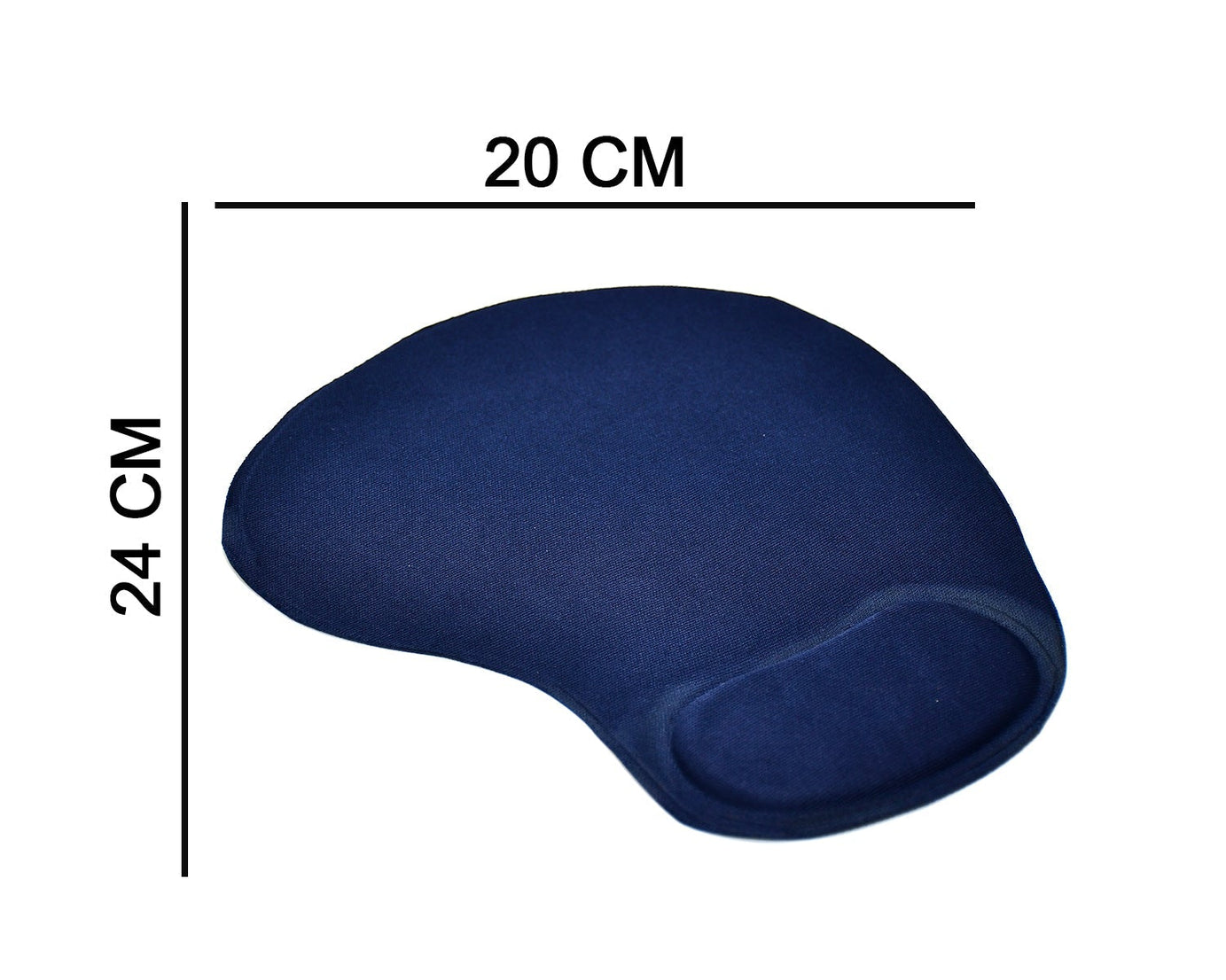 Mouse pad with wrist cushion, side view