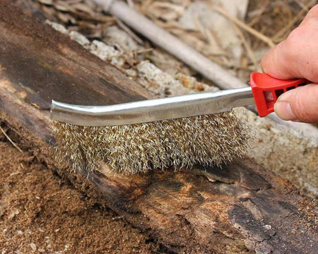 Wire brush for metal cleaning and rust removal