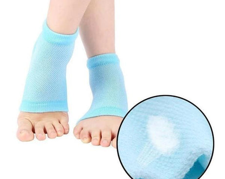 Comfortable gel heel socks for pain relief.