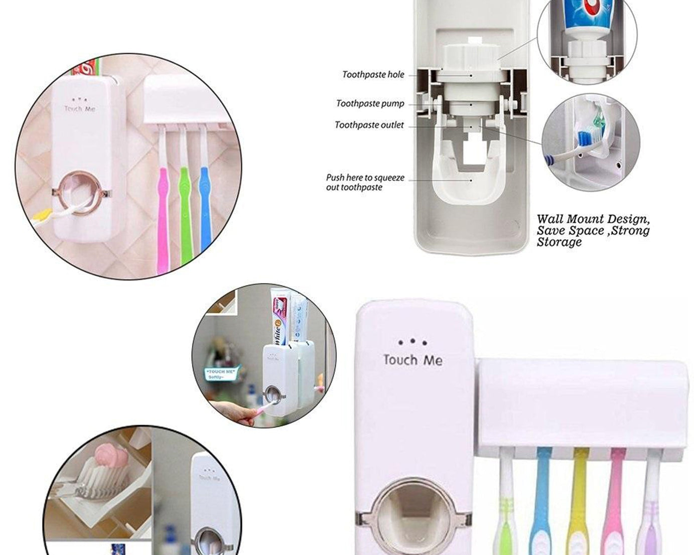 Toothpaste Dispenser & Tooth Brush Holder
