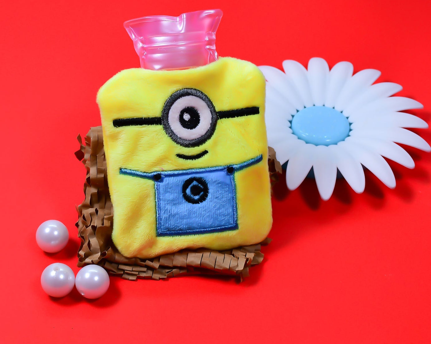 Small hot water bag with Minions design and cover