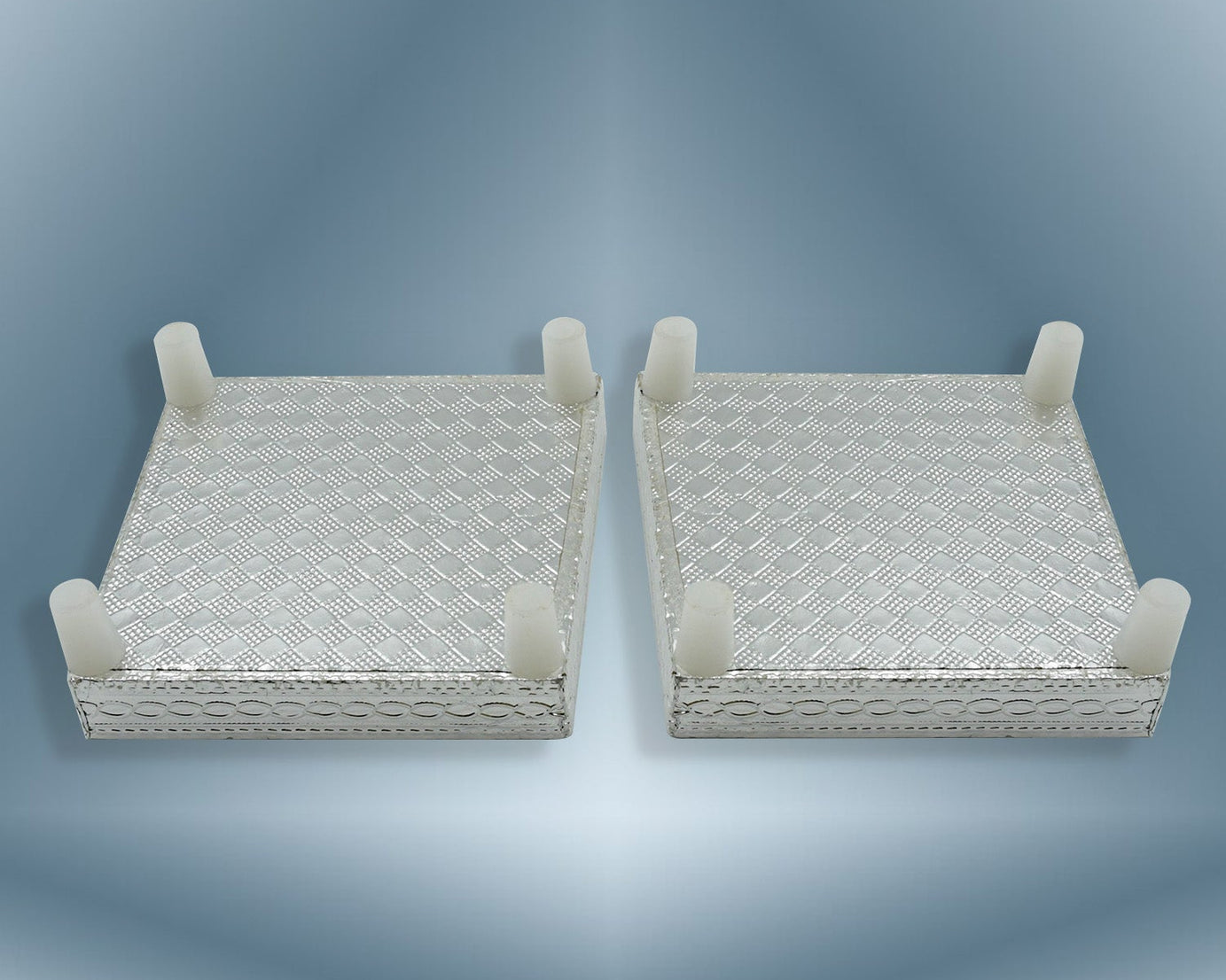 Handicraft Meenakari Wooden Chowki Puja Bajot For Home & Office Decor for Puja Multicolour (2 Pc Set)