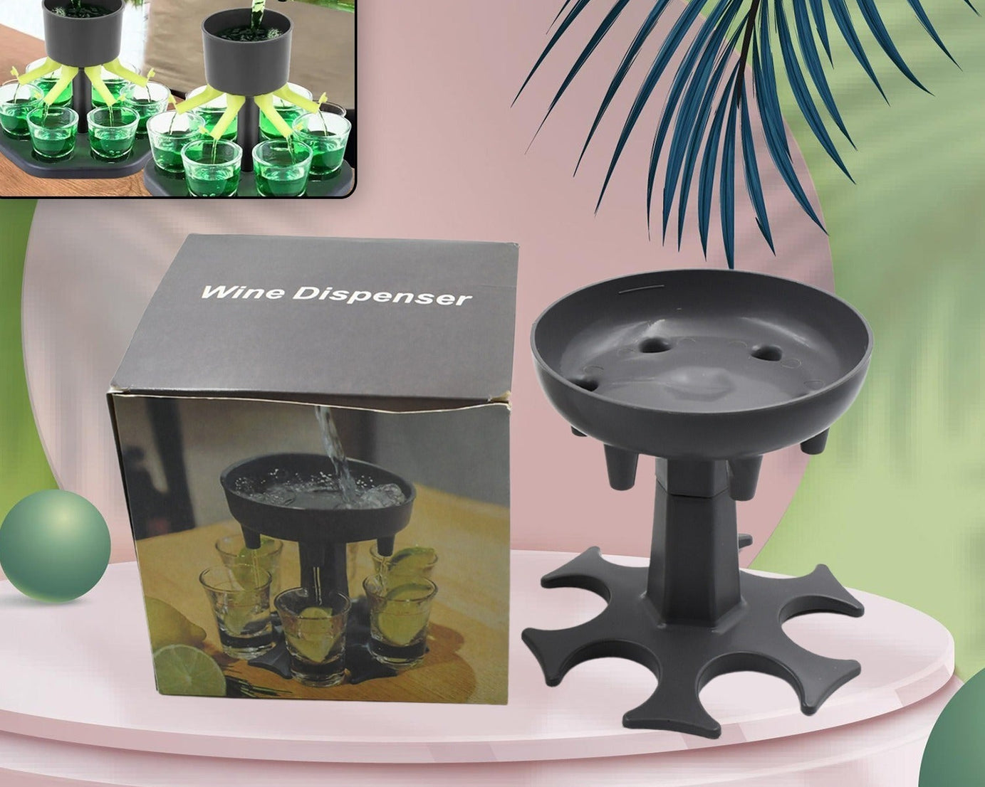 6 shot Win glass dispensers and tray, drinking games, shot glasses, dispenser, party gifts, shot spout for faster start of the party