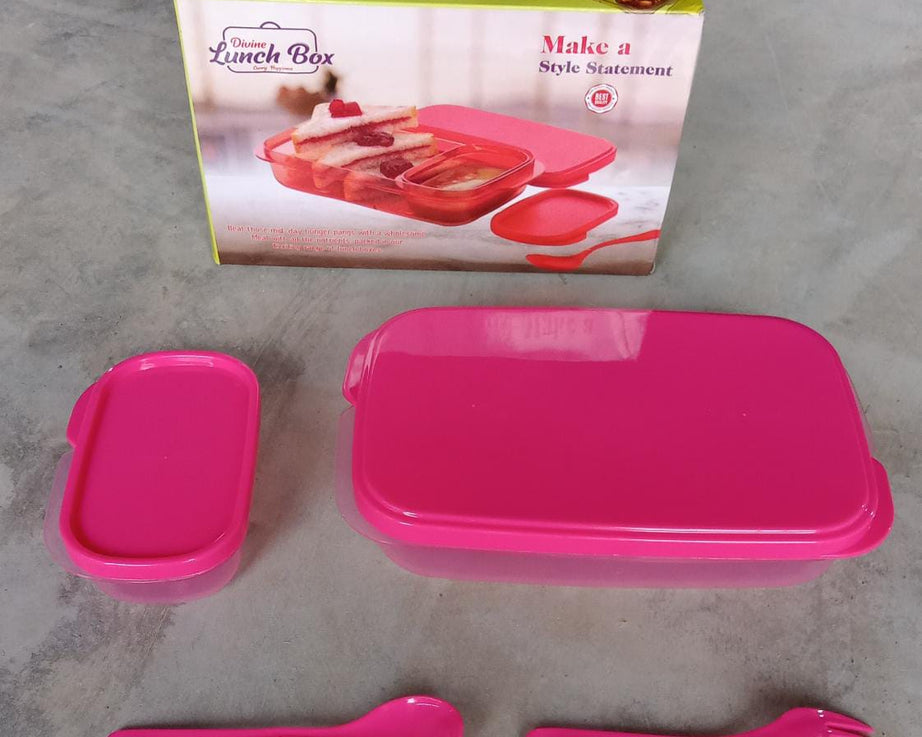 Compact lunch box perfect for on-the-go meals.