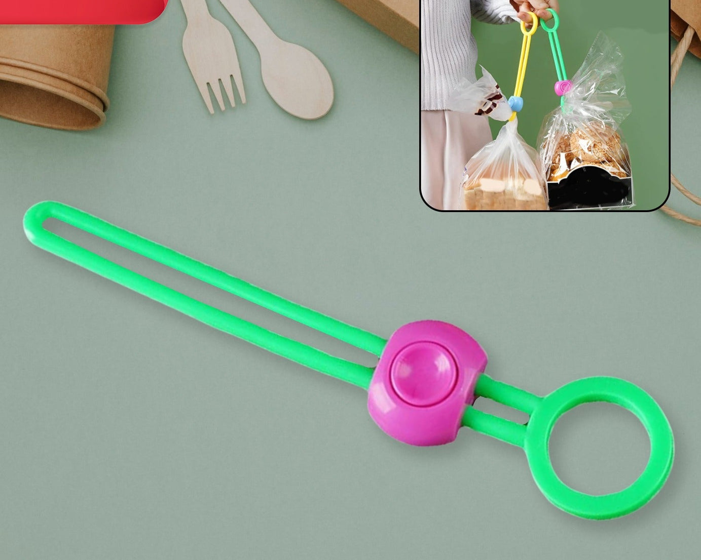 Bag Clips Food Clips, Multi-Purpose Sealer, Reusable Cable Ties, Cord Organizer, Bag Clips Food Clips, For Home Kitchen Office (1 Pc)