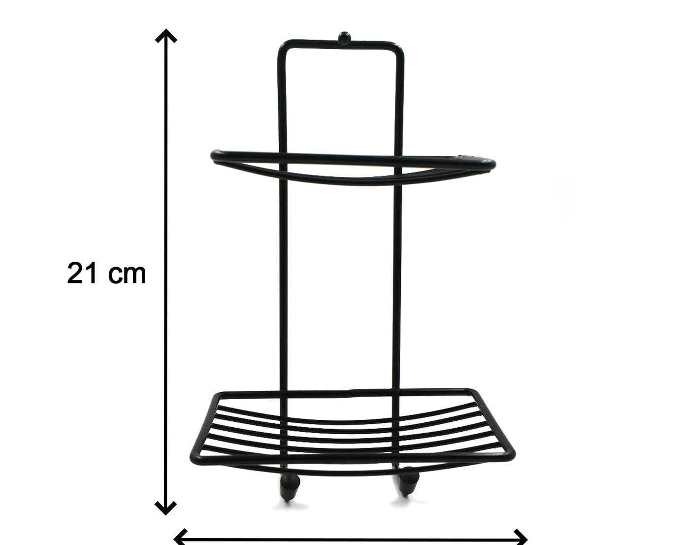 Compact 2-layer SS soap holder, perfect for bathroom organization.