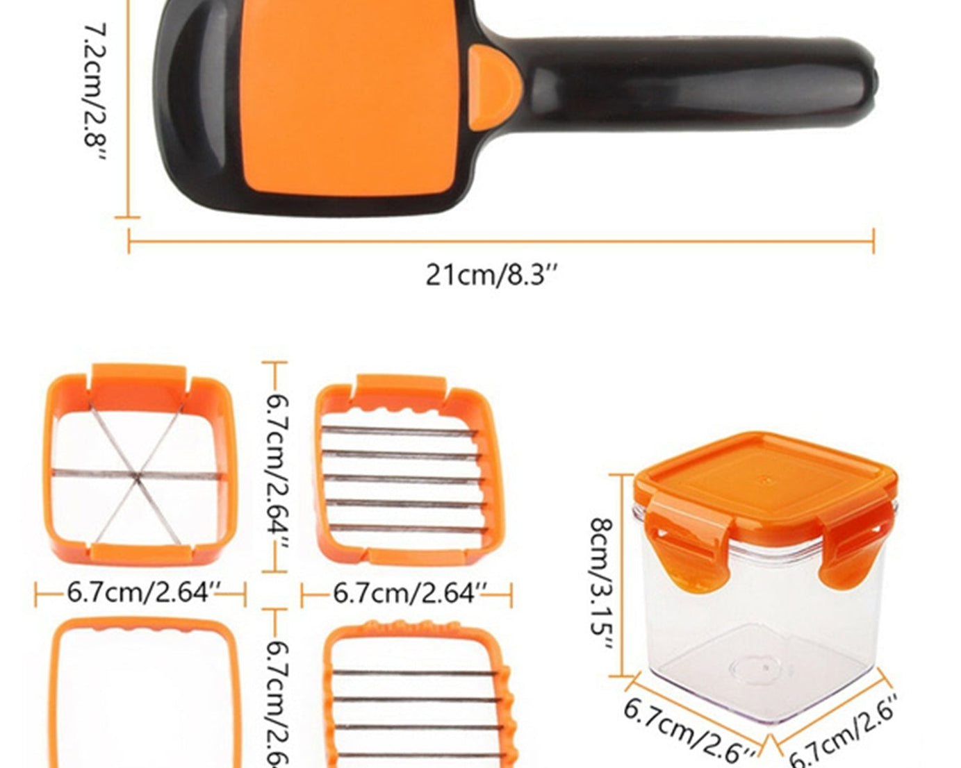 Convenient kitchen tool for quick slicing and dicing.