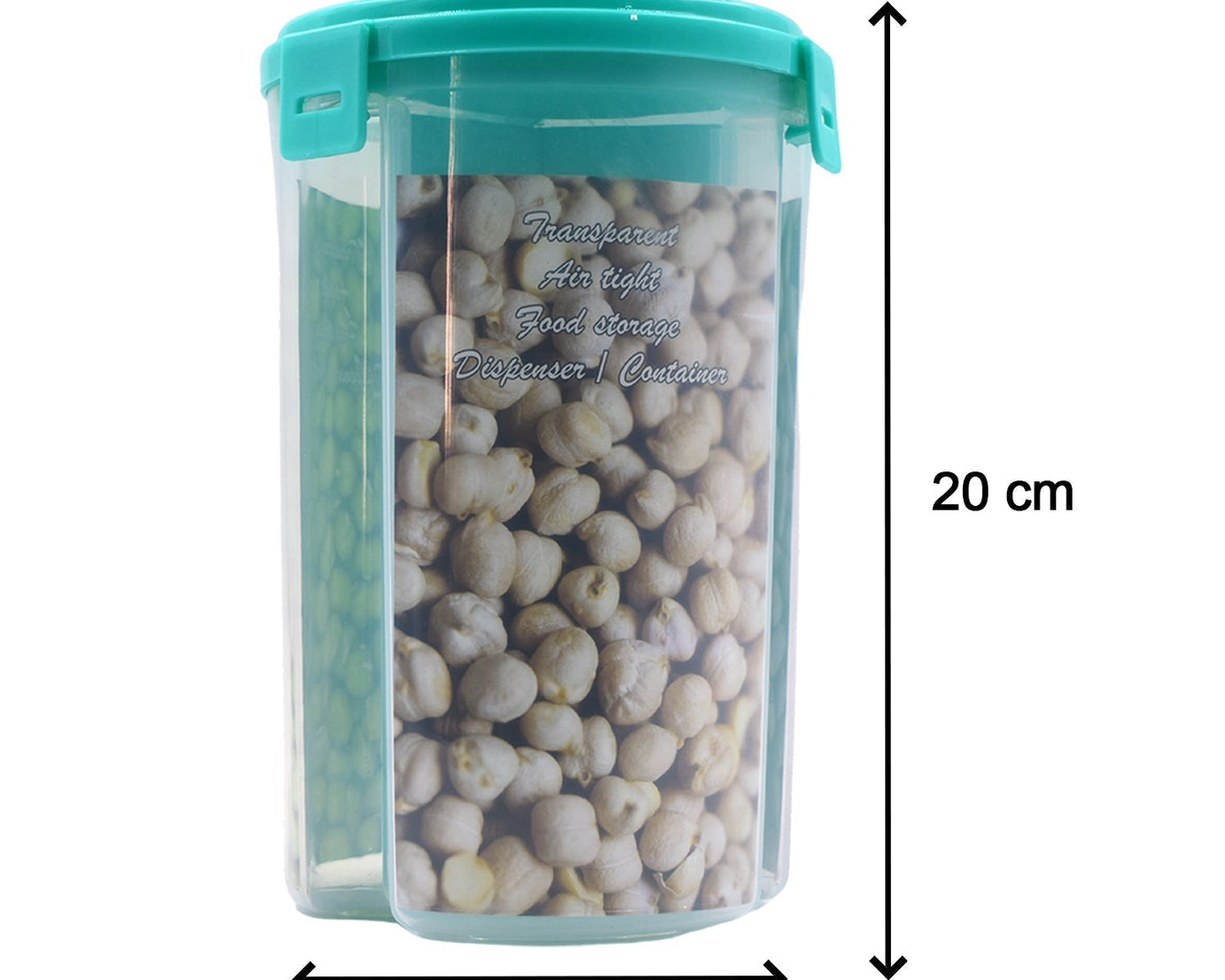 Image of a transparent storage container with three sections and a sealed lid.