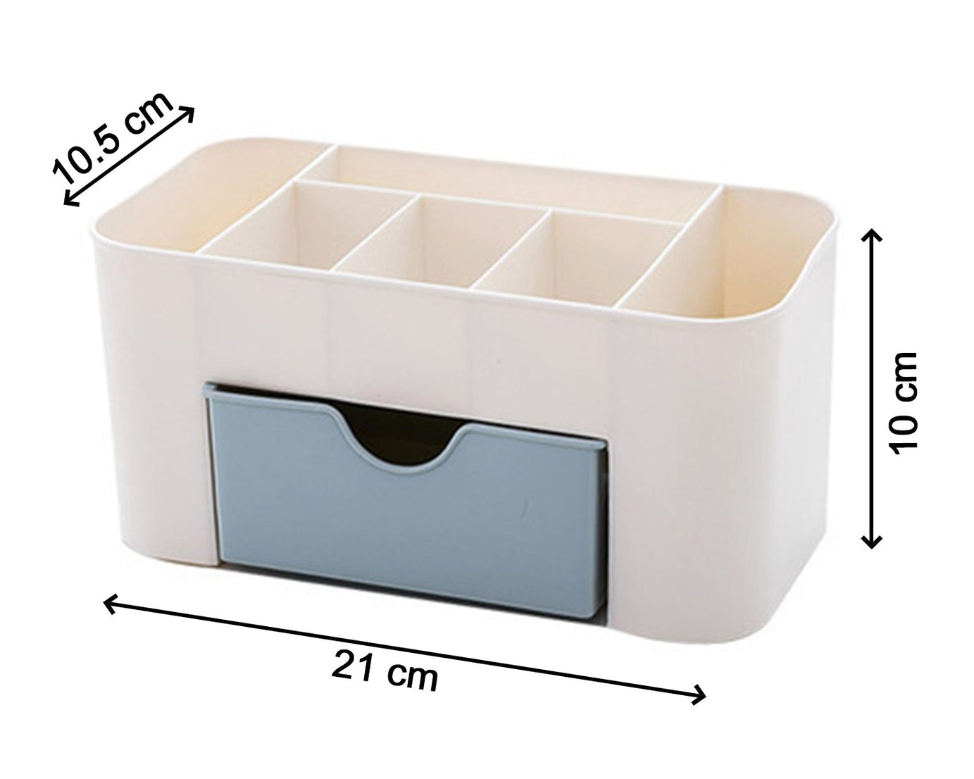 Makeup organizer box with a sleek design and ample storage space