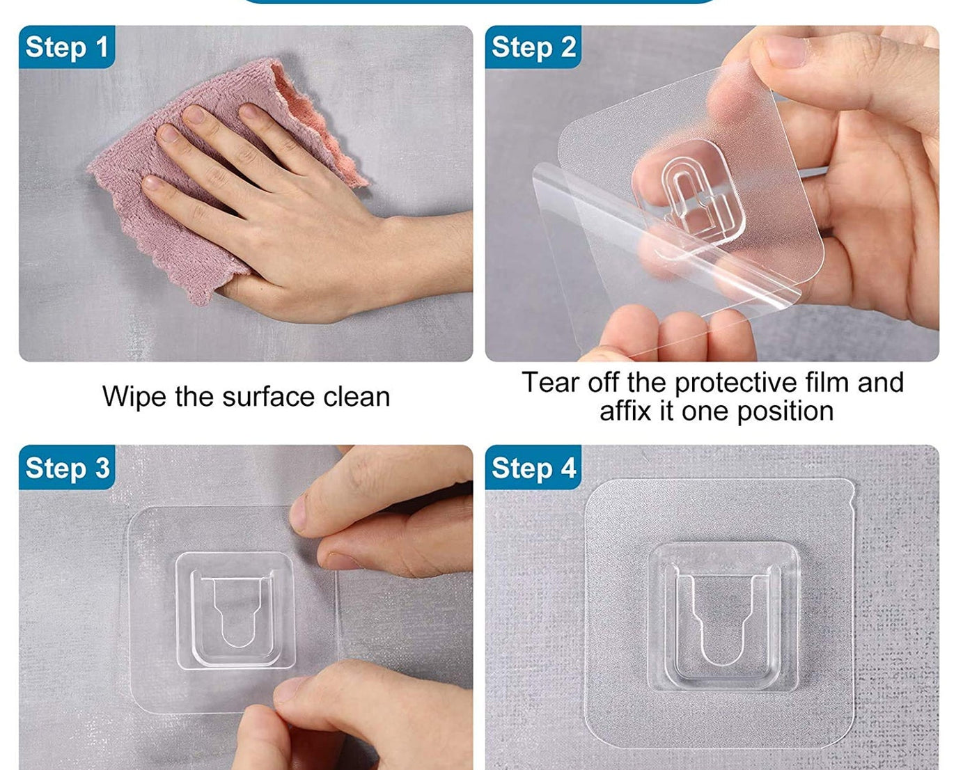 Convenient wall holder for kitchen and bathroom use.