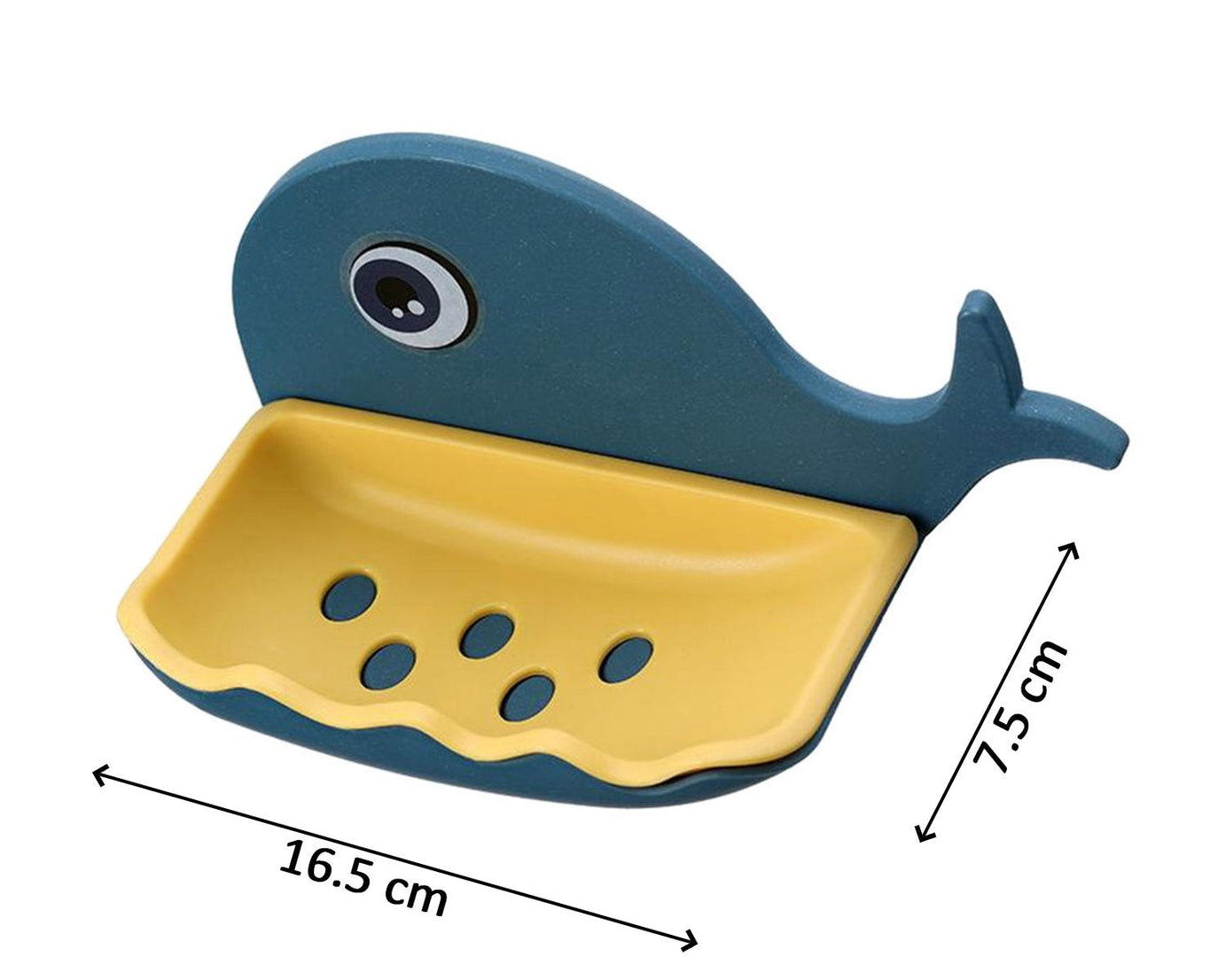 Side view of the fish-shaped soap dish holder, showcasing its design and mounting method