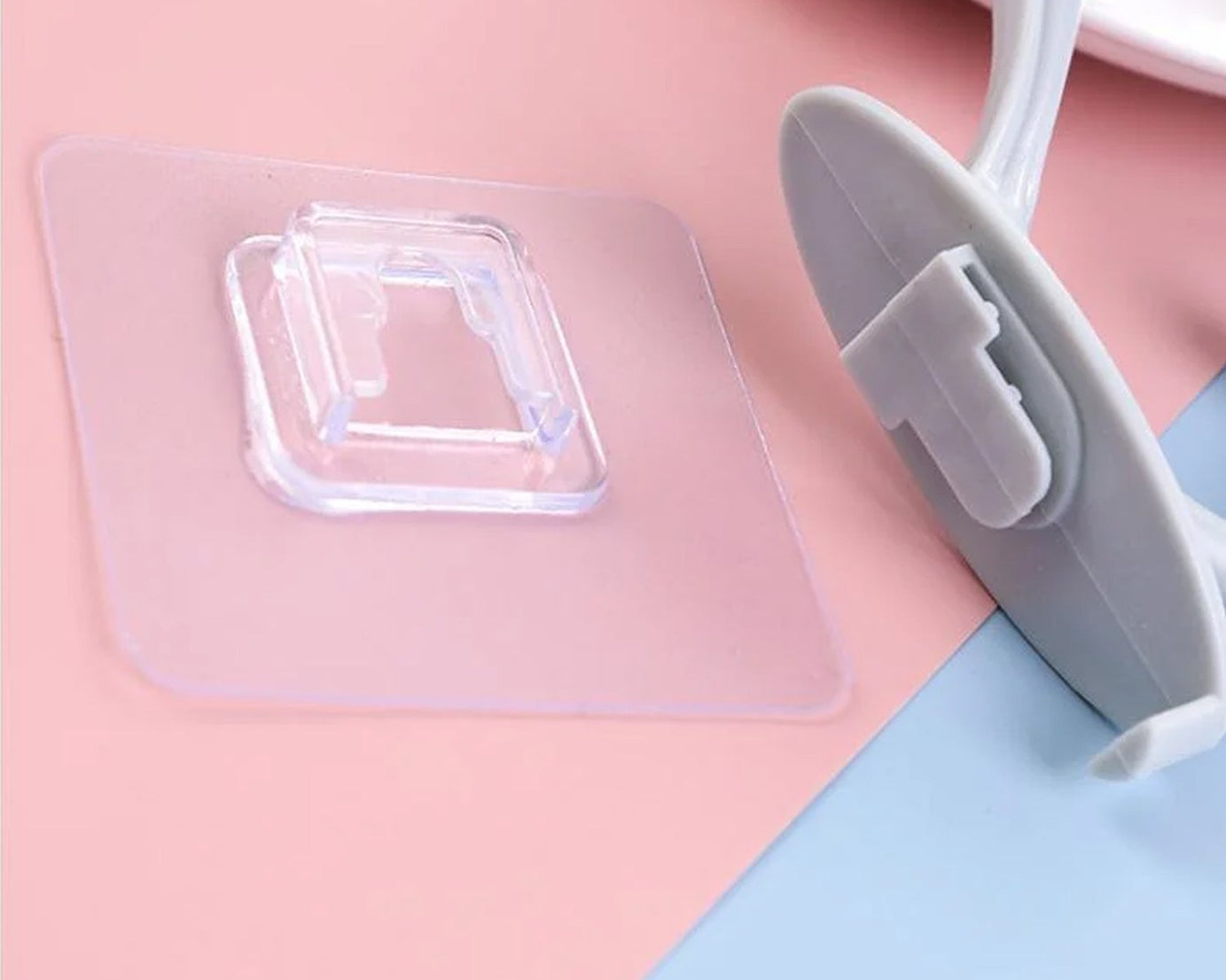 Convenient plastic wall hook, self-adhesive.