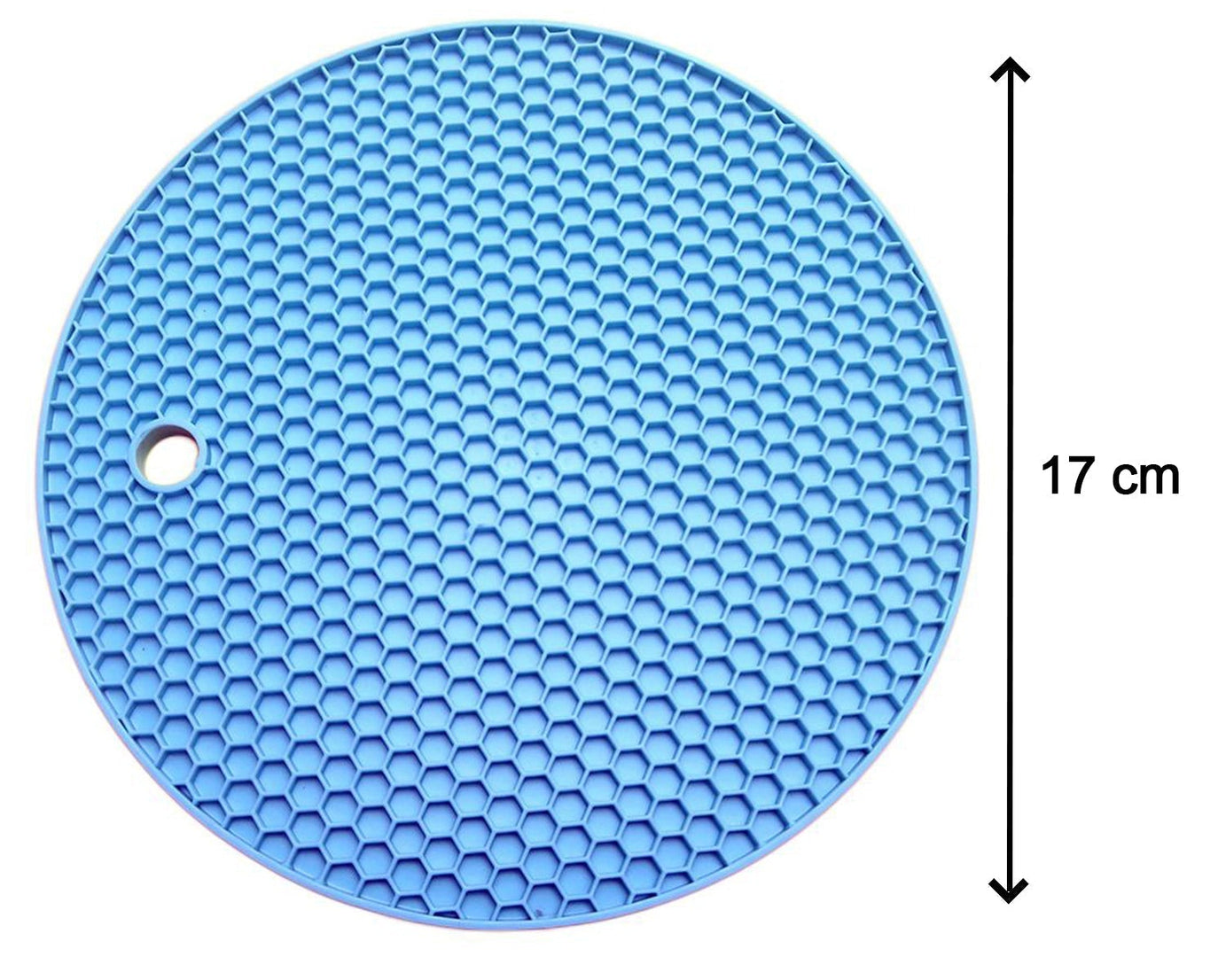 Flexible silicone hot mat for use in protecting kitchen surfaces during meal preparation.