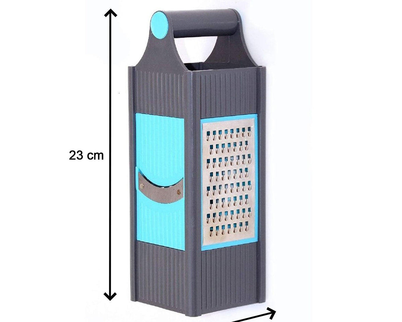 All-in-one plastic grater and slicer for diverse kitchen tasks