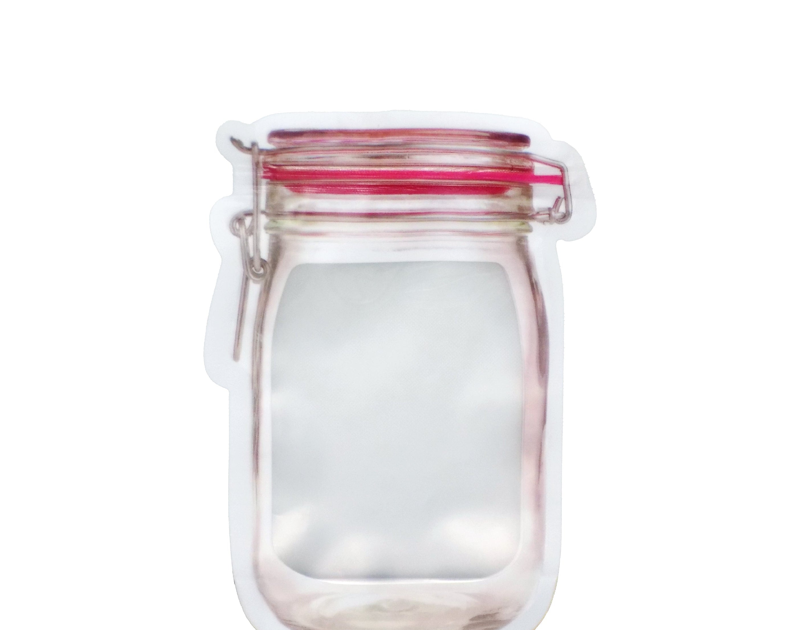 Reusable Airtight Seal Plastic Food Storage Mason Jar Zipper (500ml)
