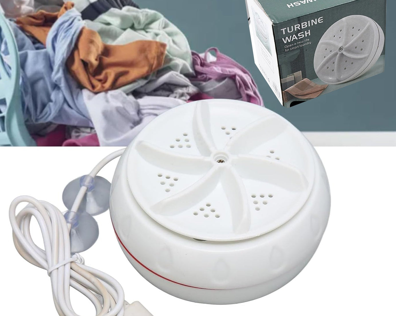 Mini Washing Machine Turbine Washing Machine Door Hinge  Lightweight Turbo Washer with USB Cable For Home, Camping ,College ,Rooms Use