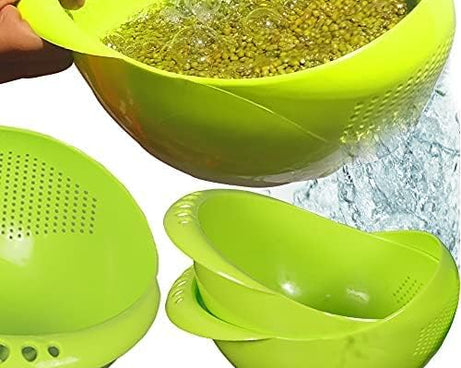Virgin Rice Bowl Durable Plastic Strainer, Water Strainer | Vegetable & Fruits Washing Bowl