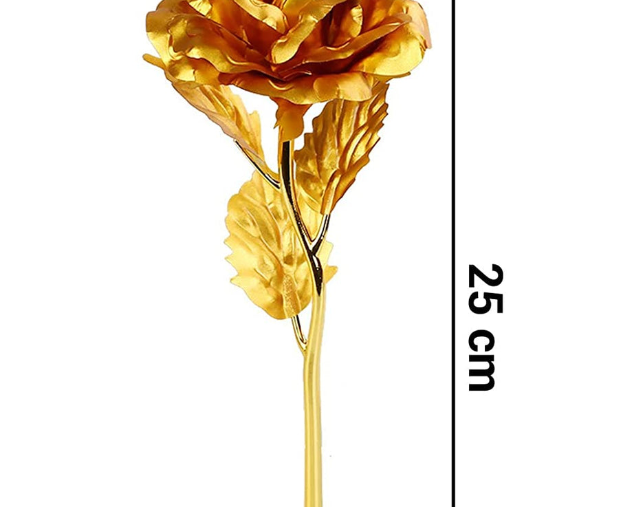 Luxury Decorative Gold Plated Artificial Golden Rose with Premium Box