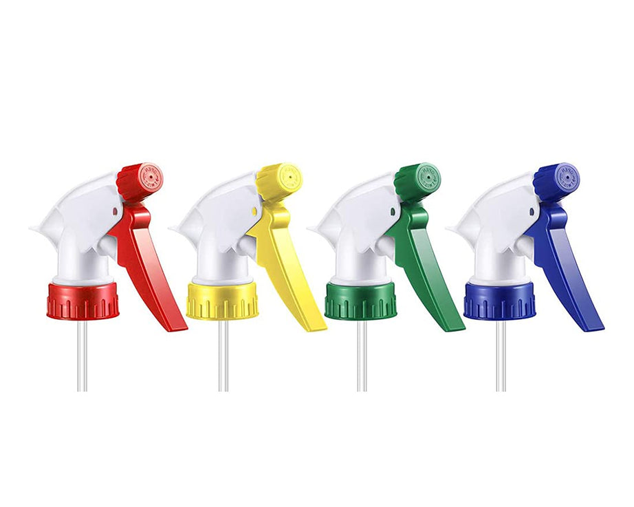 Replacement spray bottle nozzle with trigger, plastic, includes pipe for consistent spray.