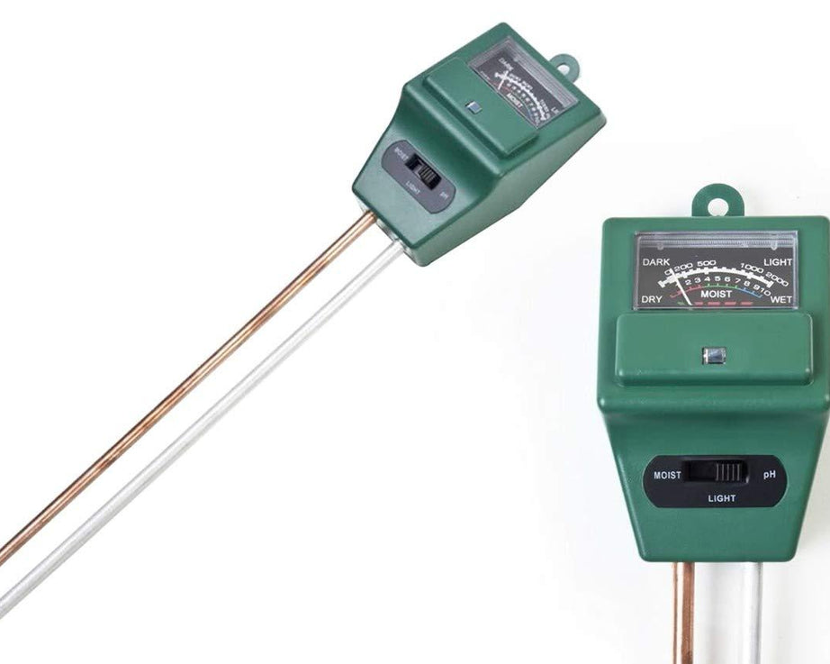 Soil pH meter with moisture and light testing.