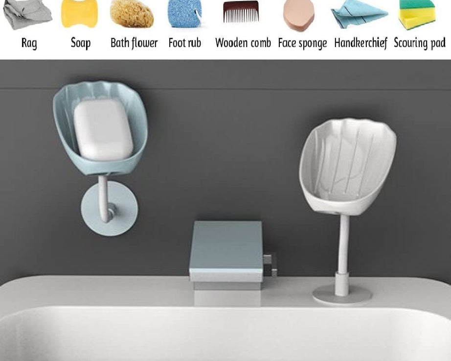 4006 Soap Dish Wall Mounted Soap Dish No-Drilling Soap Holder Self Draining Waterfall Soap Tray Bar Soap Holder for Shower / Bathroom Soap Holder for Shower Adjustable Removable Soap Holder