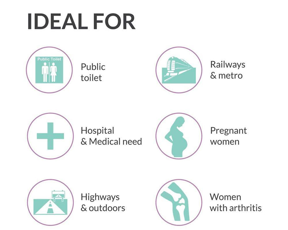 Portable stand and pee funnel for women, pink and white