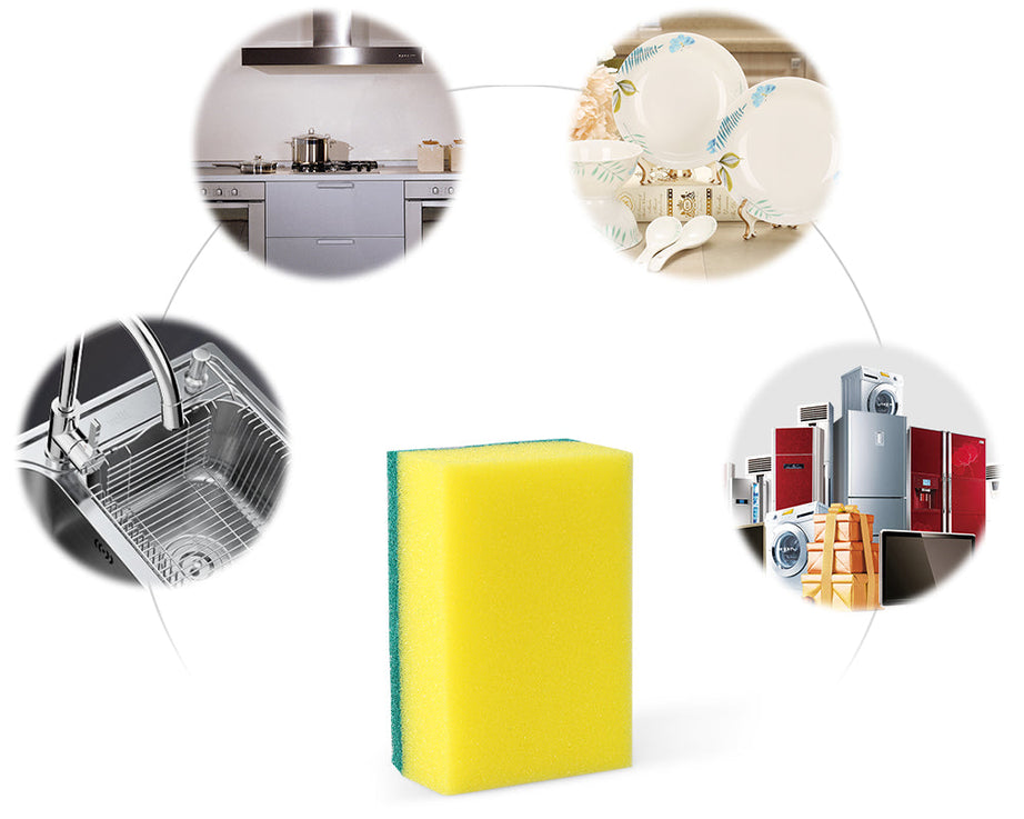 Versatile 2 in 1 scrub sponge for kitchen and bathroom use