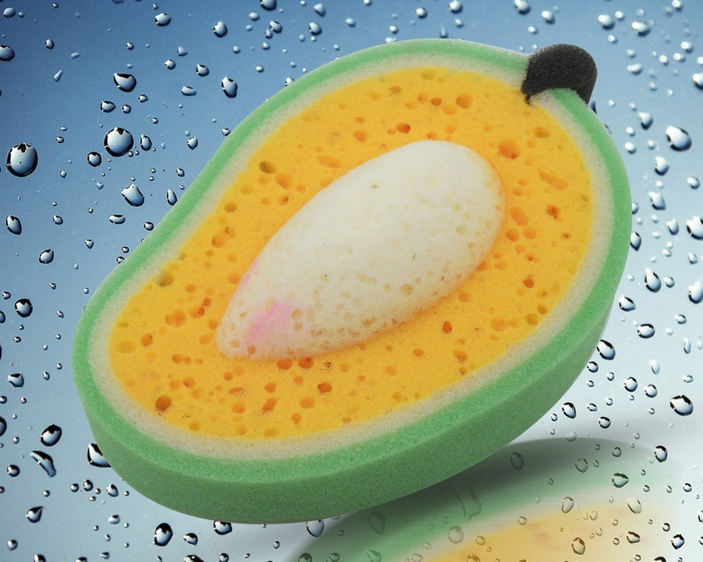 Multipurpose Mango Dish Sponge: Cleans Kitchen & Bath (Soft & Durable, 1 Pc)