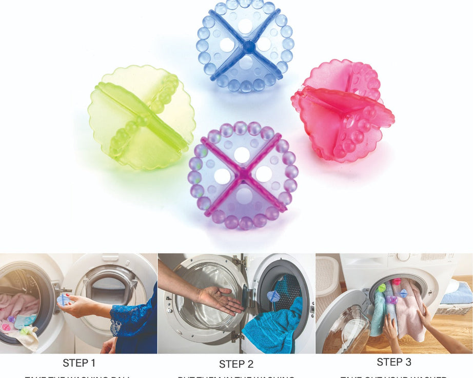 Laundry Washing Ball, Wash Without Detergent (4pcs)