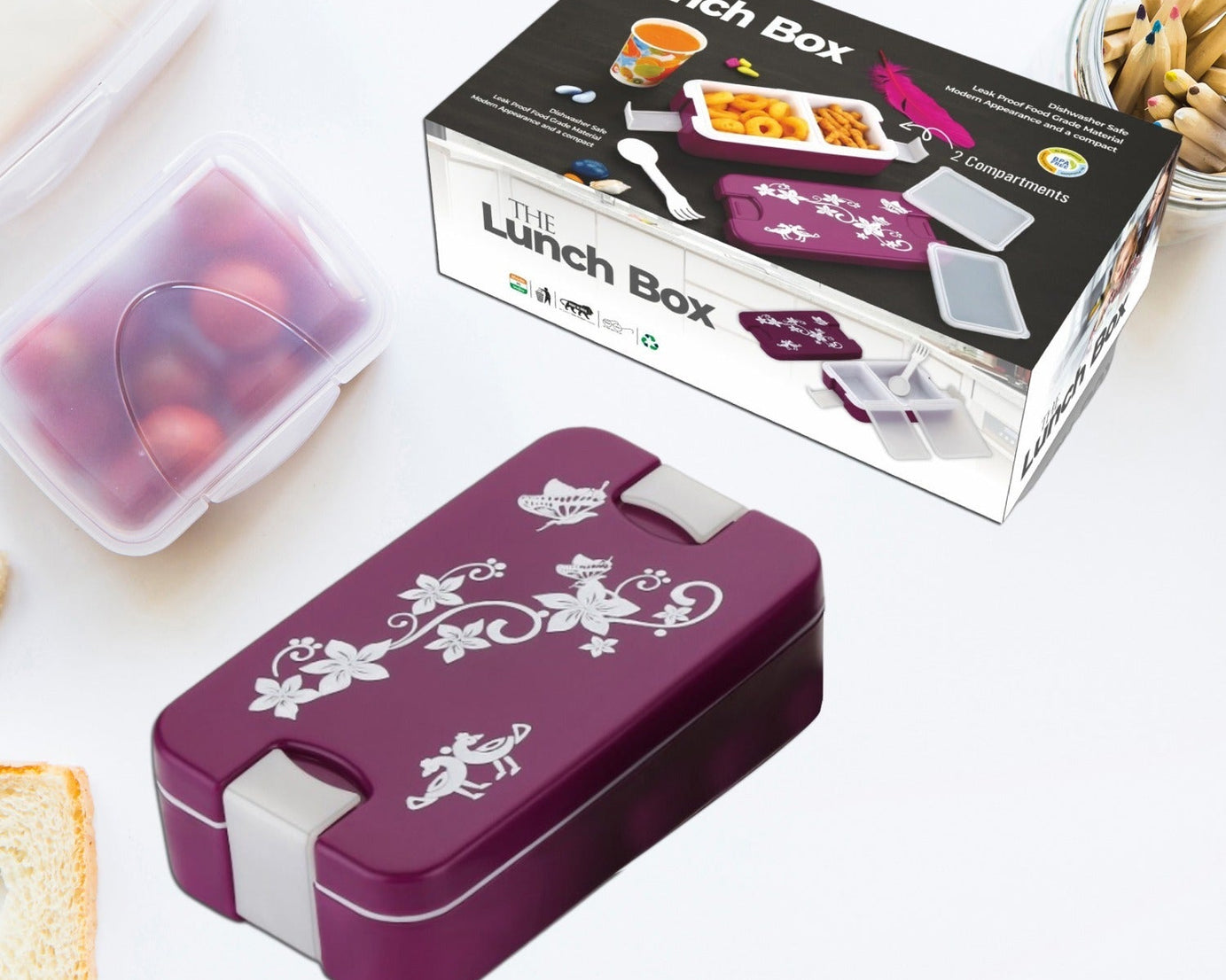 Lunch box with spoon