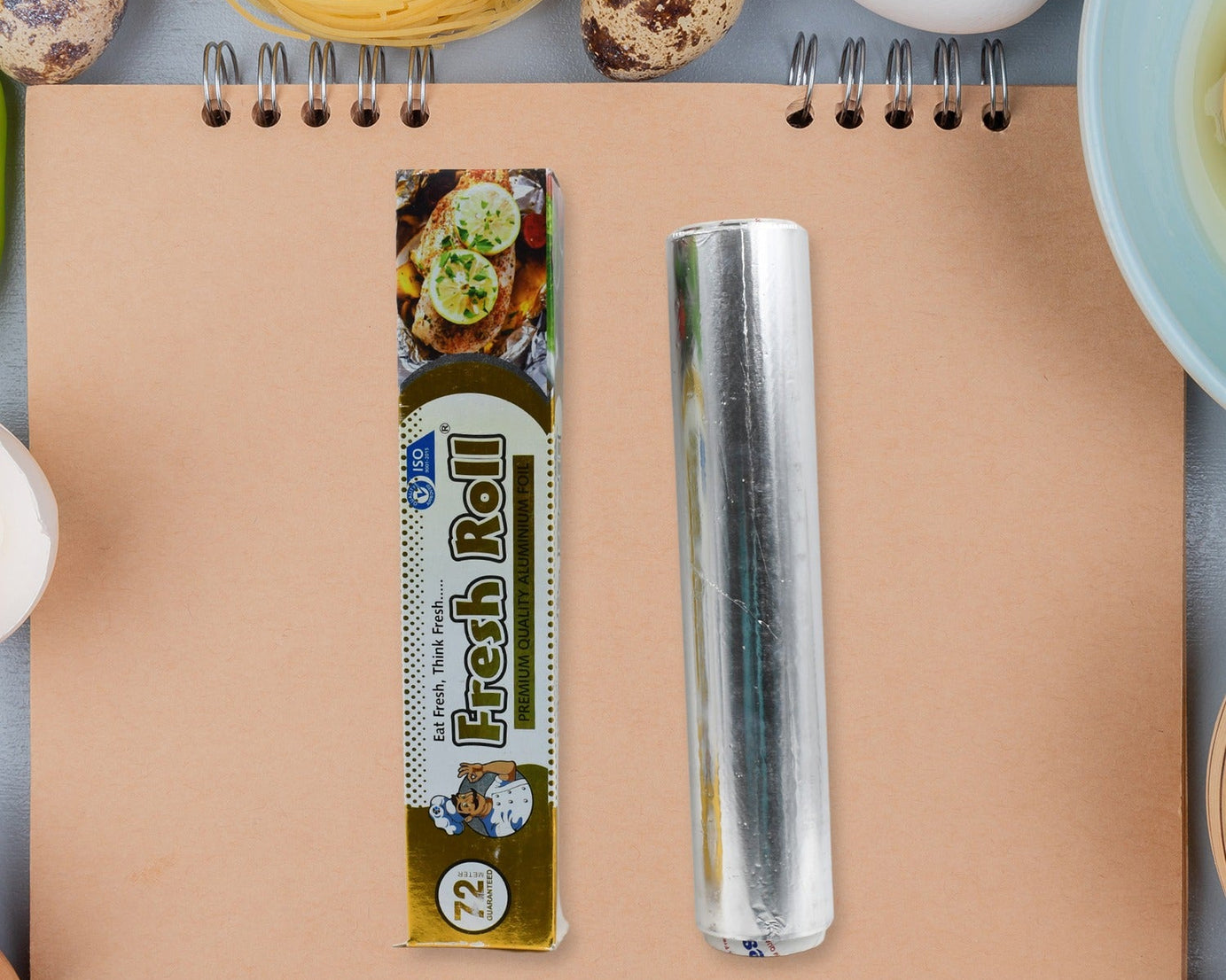 Premium Quality Food Grade Aluminum Foil Roll Heavy Duty Non Stick Thick Aluminum Foil Sheet Baking Grilling Tool 72Mtr (1Pc)