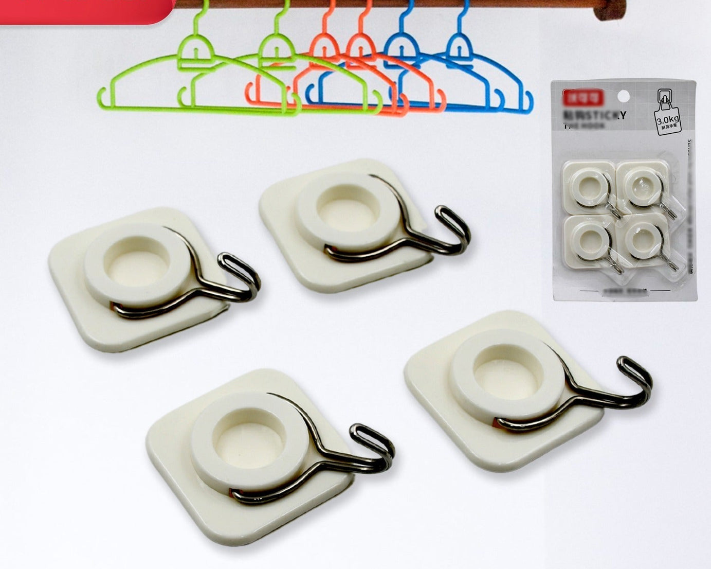 Multipurpose Strong Hook Self-Adhesive hooks for wall Heavy Plastic Hook, Sticky Hook Household For Home, Decorative Hooks, Bathroom & All Type Wall Use Hook, Suitable for Bathroom, Kitchen, Office (2 Pc & 4 Pc Set)