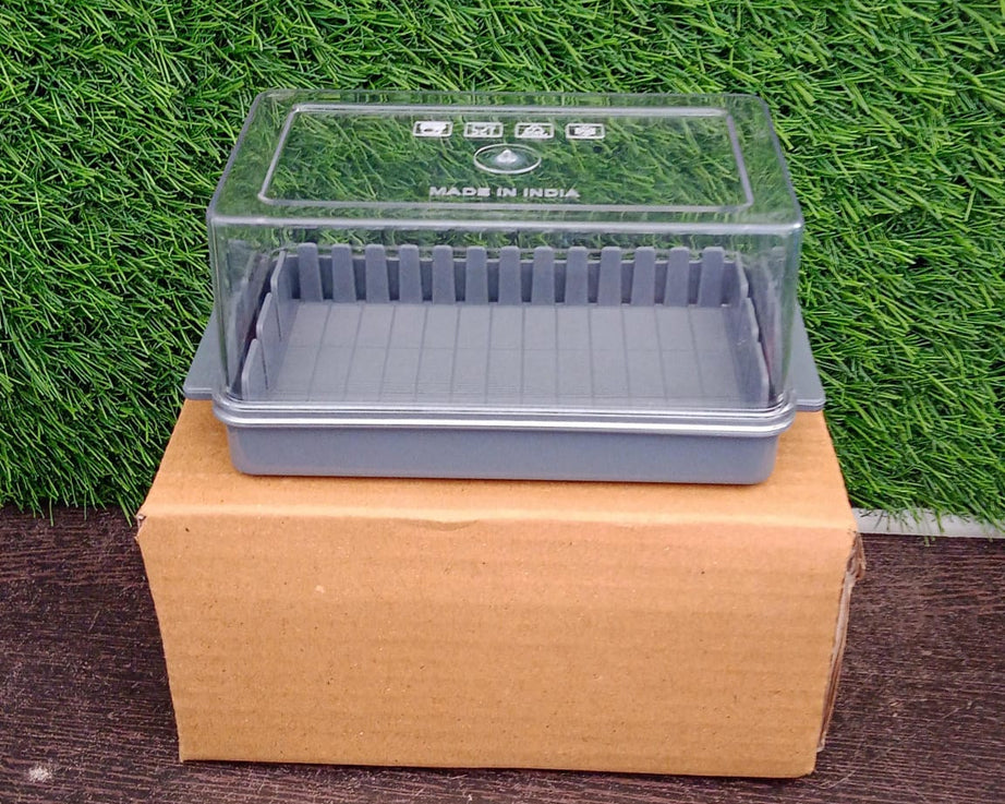 5848 Butter storage box with slicer for easy cutting,cheese butter organizer dispenser for kitchen refrigerator,Transparent plastic butter box with lid,butter cutter slicer storage tray (1 Pc)