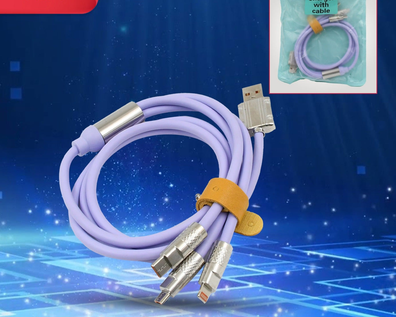 3 in 1 Multi Super Fast Charging Cable (1 Pc)