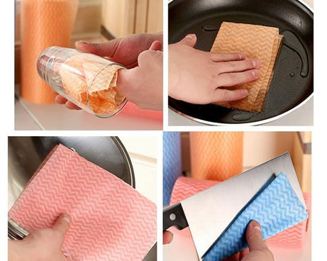 Non Wooven Fabric Disposable Handy Wipe Cleaning Cloth Roll (1Pc)