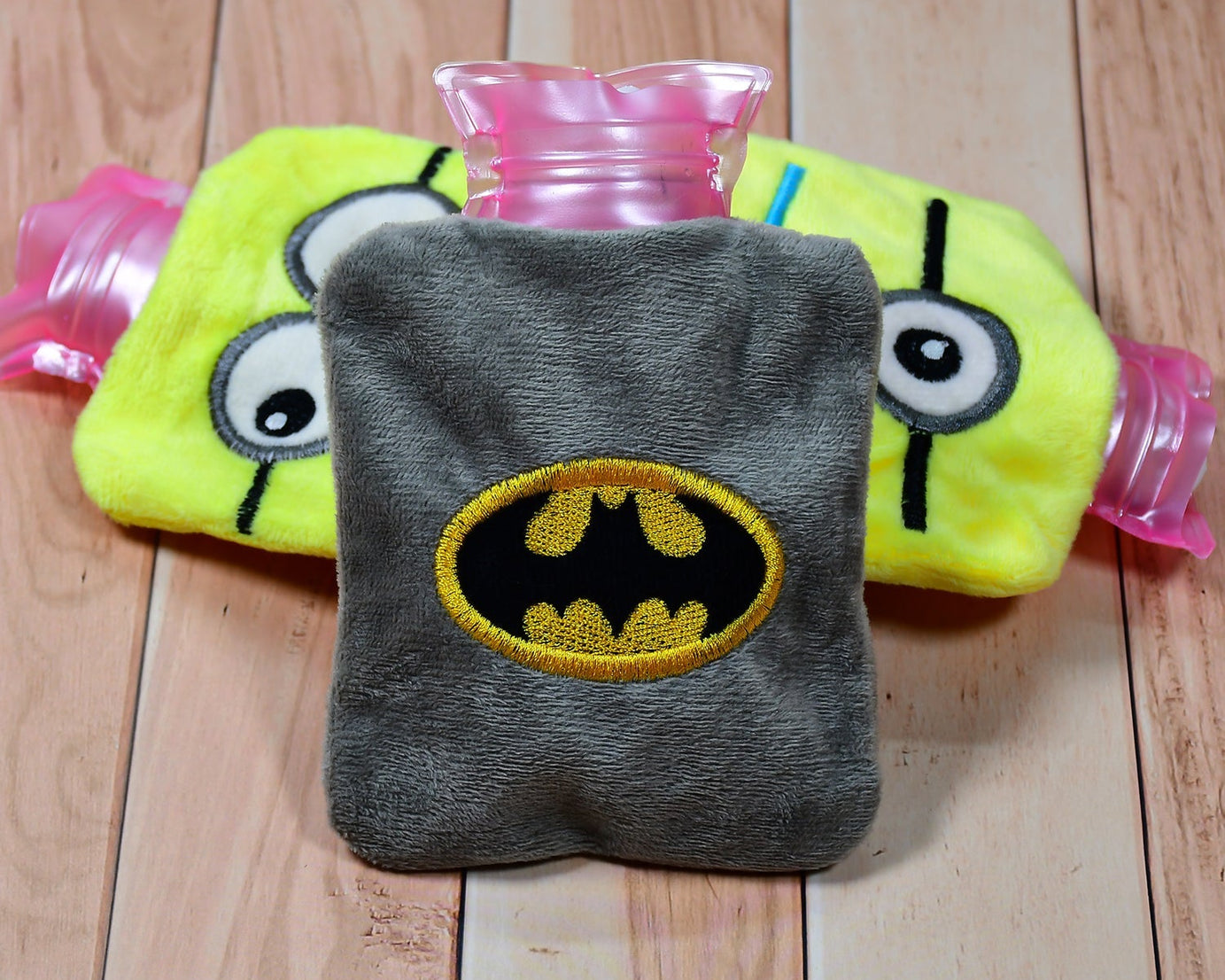 Batman-themed hot water bag for neck and shoulder pain relief
