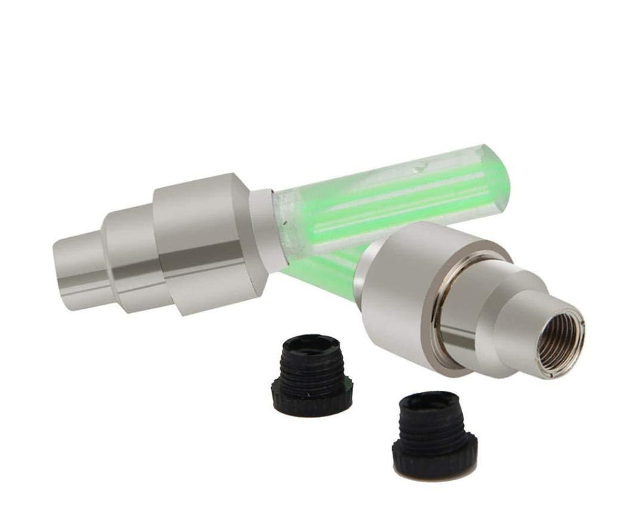 Flash light tire valve caps with LED lighting